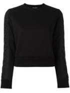 Neil Barrett Lattice Detail Sweatshirt, Women's, Size: Xxs, Black, Viscose/polyurethane