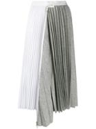Sacai Patchwork Pleated Skirt - Grey