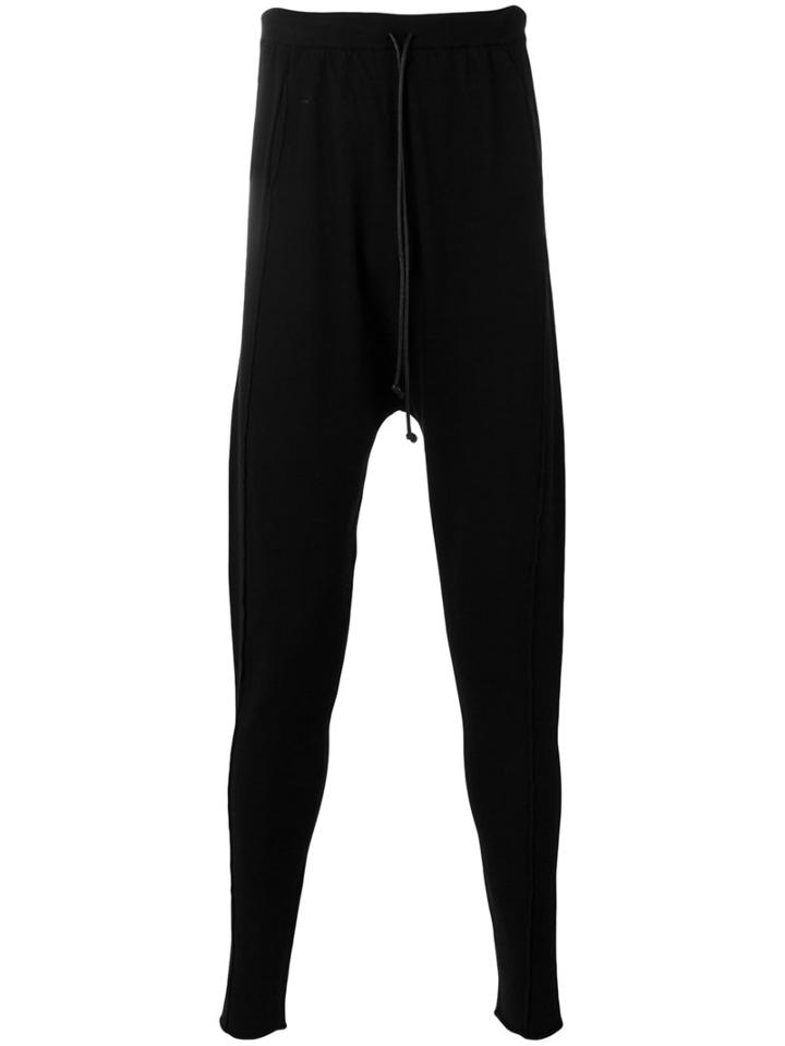 Isabel Benenato - Drop Crotch Trackpants - Men - Spandex/elastane/viscose - M, Black, Spandex/elastane/viscose