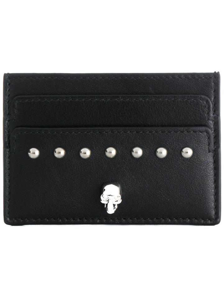 Alexander Mcqueen Studded Skull Cardholder - Black