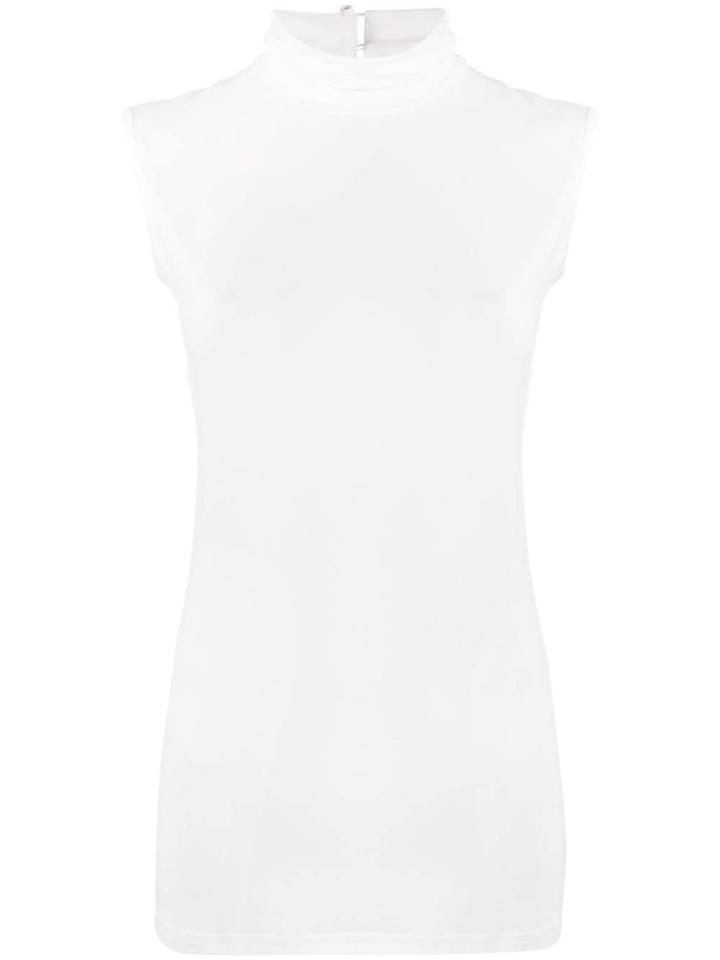 Styland Roll Neck Tank Top - White