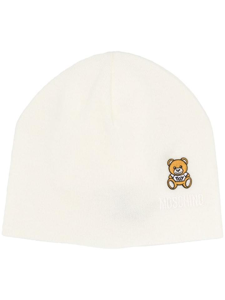 Moschino Teddy Patch Beanie Hat - White