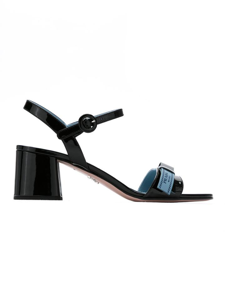 Prada Etiquette Logo Sandals - Black