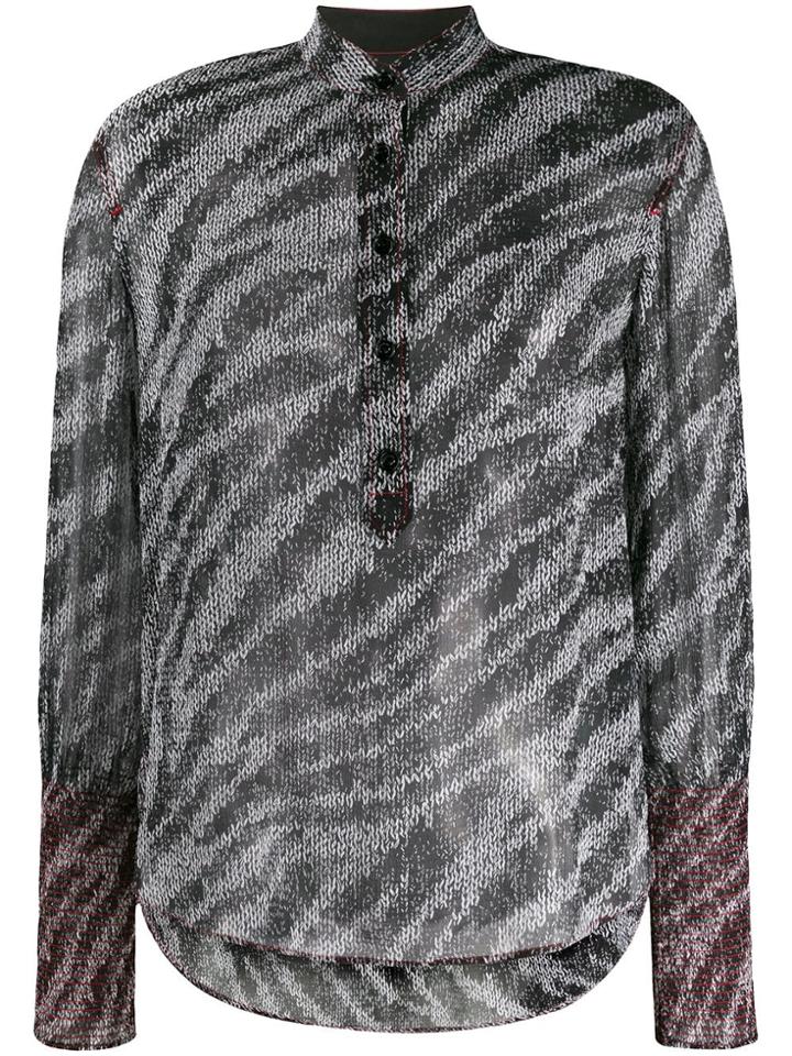 Rag & Bone Zebra Print Blouse - Black