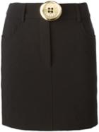 Moschino Quilted Skirt, Women's, Size: 40, Black, Polyester/triacetate