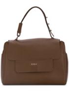 Furla Pocket Front Shoulder Bag, Women's, Brown, Leather