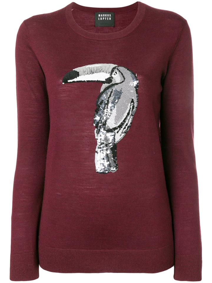 Markus Lupfer Sequin Pelican Natalie Jumper - Pink & Purple