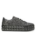 Emporio Armani Glitter Platform Sneakers - Black