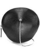 Cédric Charlier Circular Shaped Crossbody Bag, Black, Calf Leather/nylon