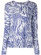 Proenza Schouler Zebra Long Sleeve T-shirt - Blue