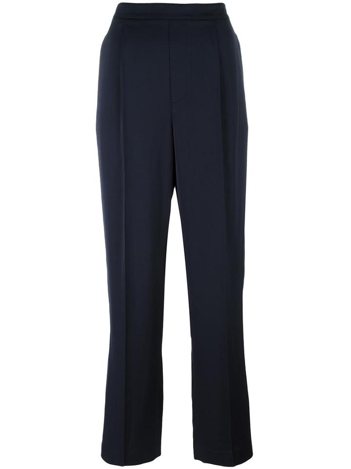 Vince Pleated Tailored Trousers, Women's, Size: Medium, Blue, Acetate/viscose
