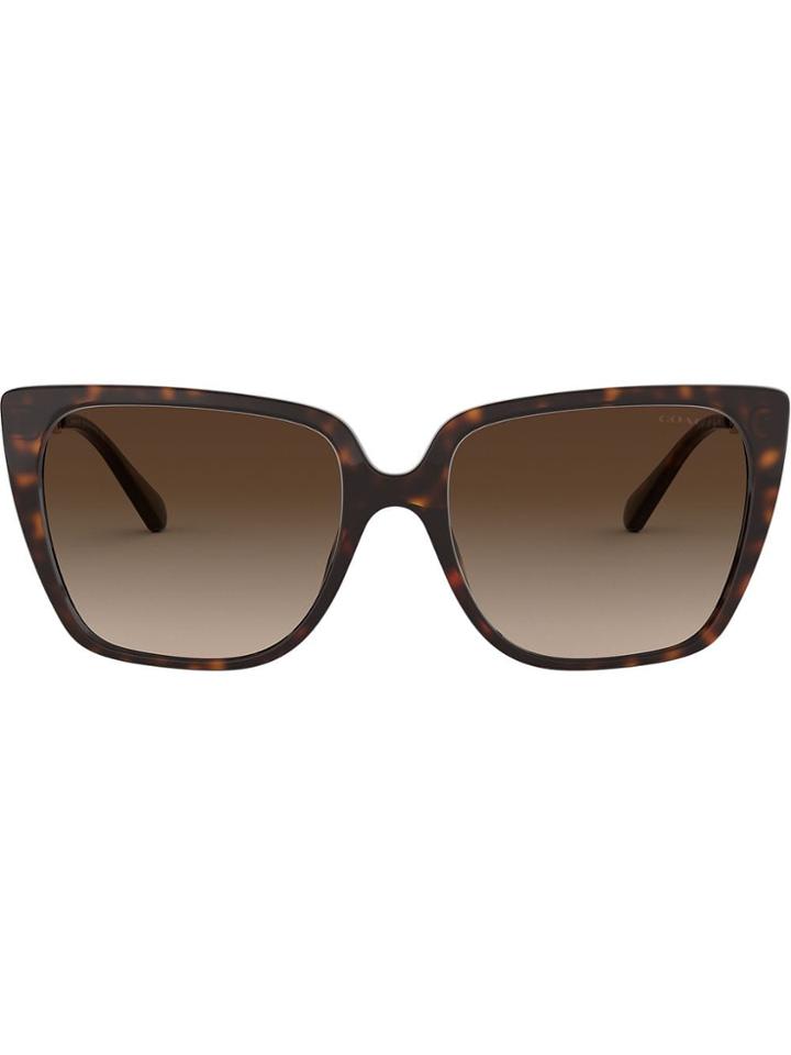 Coach Logo Chain Sunglasses - Brown