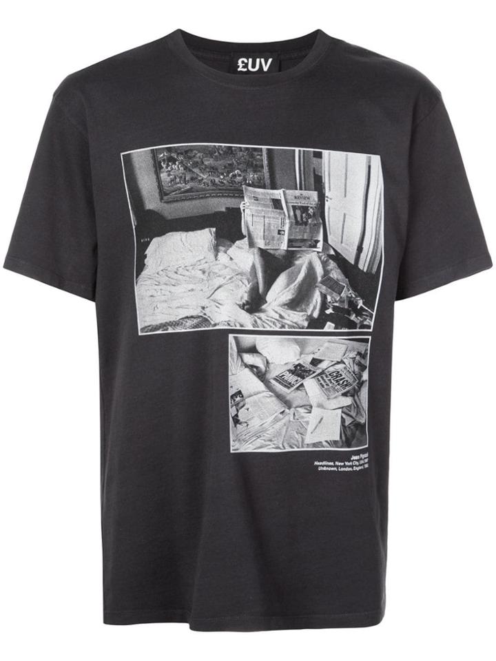 Luv Collections Contrast Print T-shirt - Black
