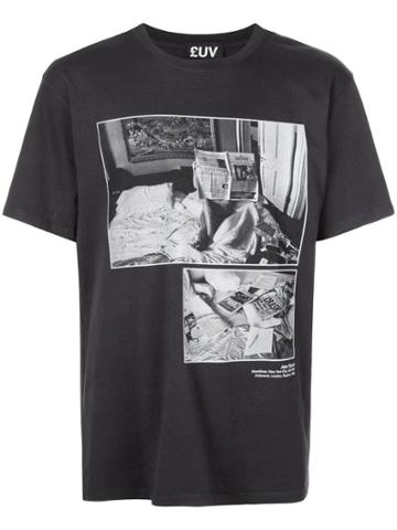 Luv Collections Contrast Print T-shirt - Black