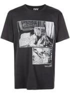 Luv Collections Contrast Print T-shirt - Black
