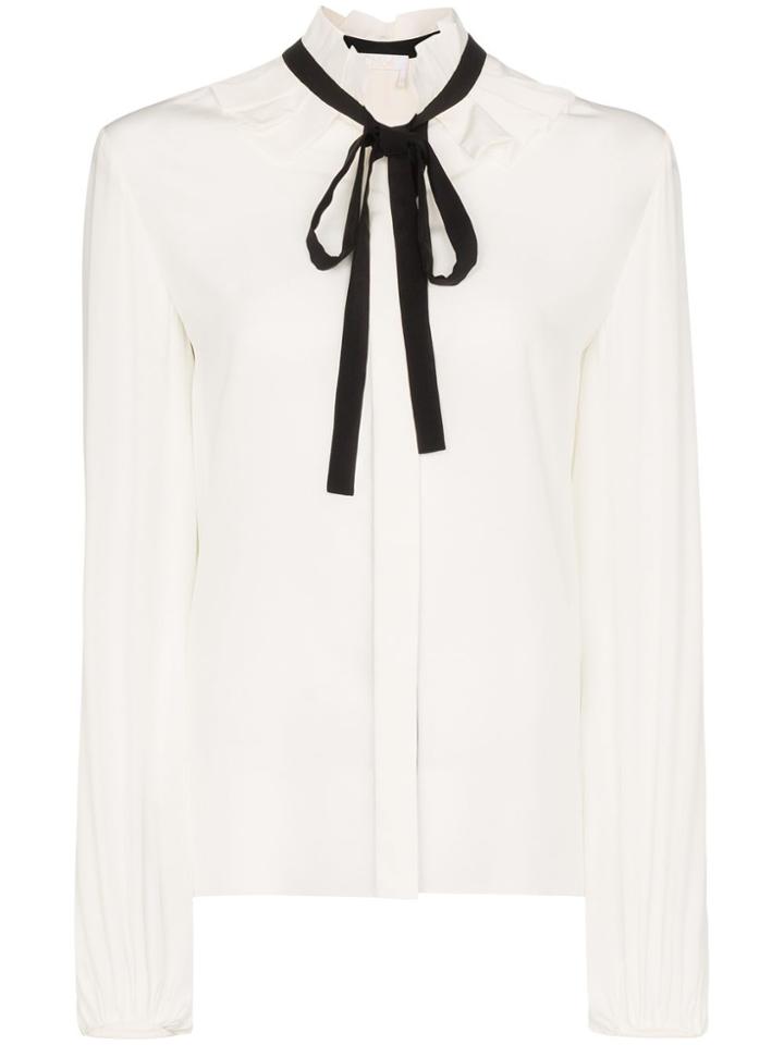 Chloé Tie-neck Silk Blouse - Neutrals