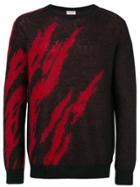 Saint Laurent Knitted Print Sweater - Red