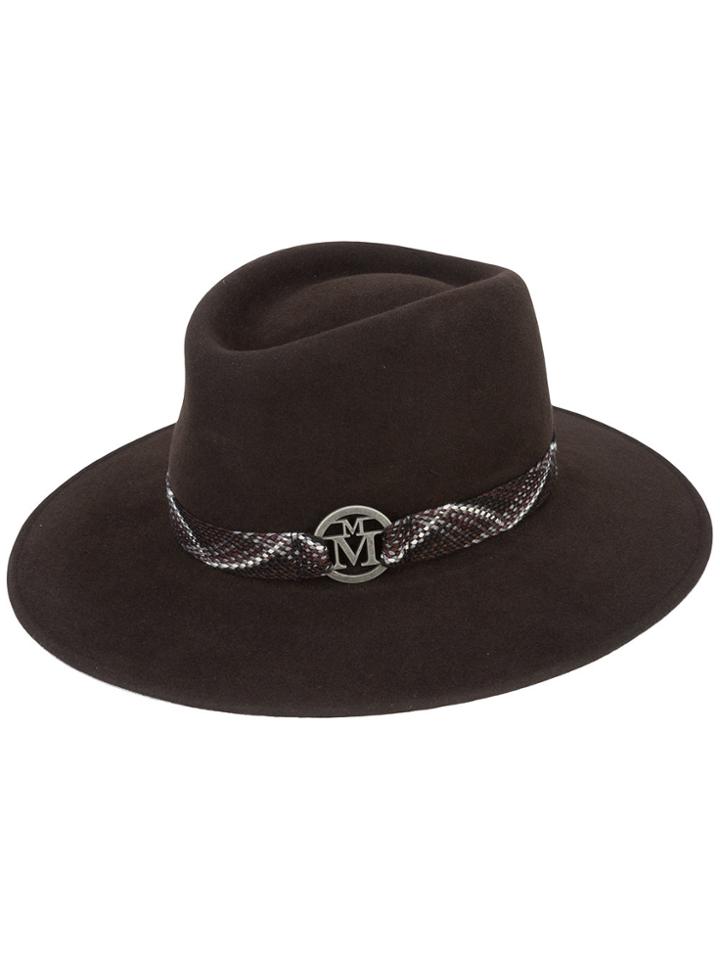 Maison Michel Woven Bond Panama Hat - Brown