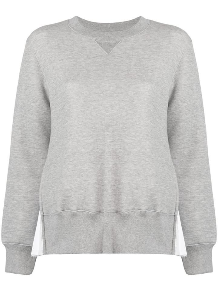 Sacai Box Pleat Panel Sweatshirt - Grey