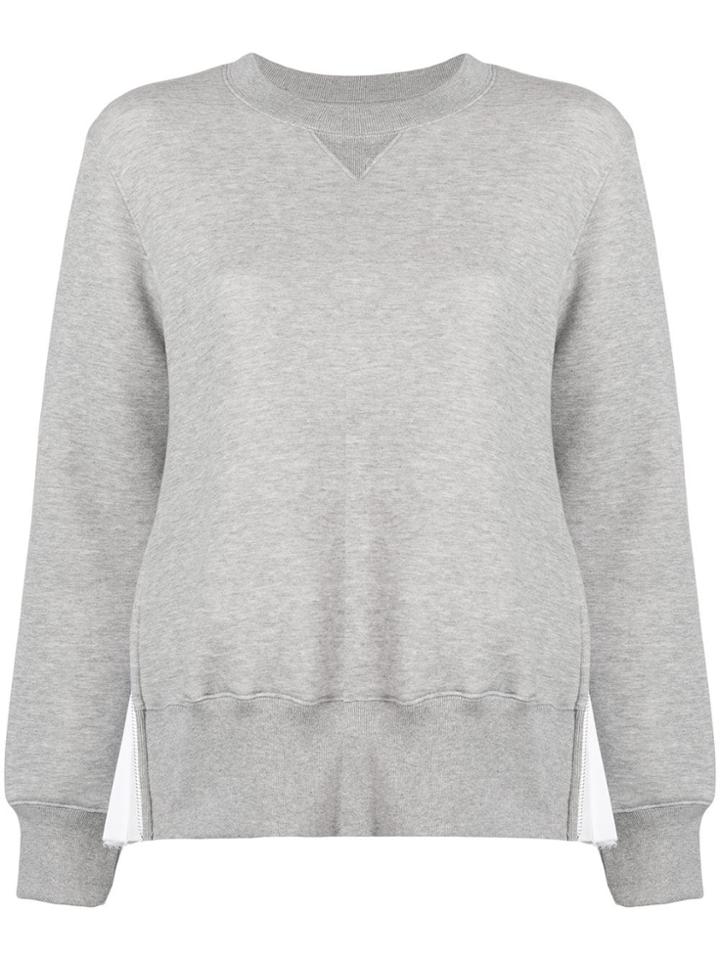 Sacai Box Pleat Panel Sweatshirt - Grey