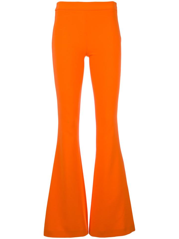 Moschino Slim Flared Trousers, Women's, Size: 40, Yellow/orange, Triacetate/polyester
