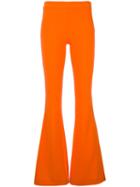 Moschino Slim Flared Trousers, Women's, Size: 40, Yellow/orange, Triacetate/polyester