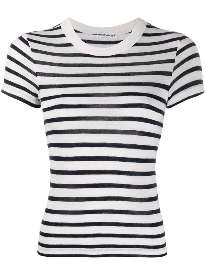 T By Alexander Wang Striped Print T-shirt - Blue