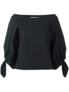 Tibi Off-shoulders Blouse, Women's, Size: 6, Black, Cotton/polyamide/spandex/elastane