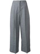 Ymc Checked Wide-leg Trousers - Blue