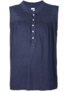 Nsf Buttoned Sleeveless Top, Women's, Size: Xs, Blue, Linen/flax/spandex/elastane