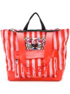 Kenzo Striped Tiger Tote - Pink & Purple