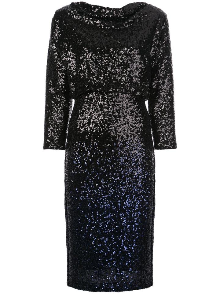 Badgley Mischka Sequin Midi Dress - Black