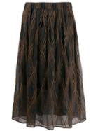 Brunello Cucinelli Textured Check Midi Skirt - Black