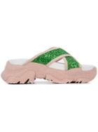 Nº21 Contrast Open-toe Sandals - Green