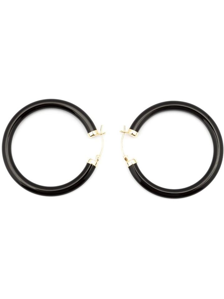 Kristin Hanson Agate Hoop Earrings, Women's, Black