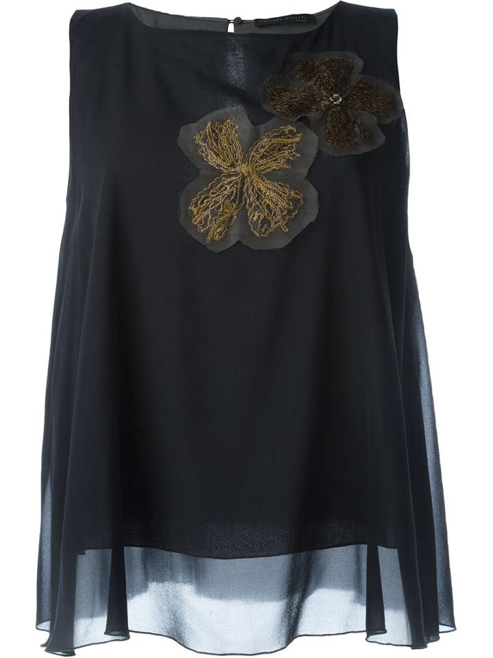 Fabiana Filippi Embroidered Flower Top