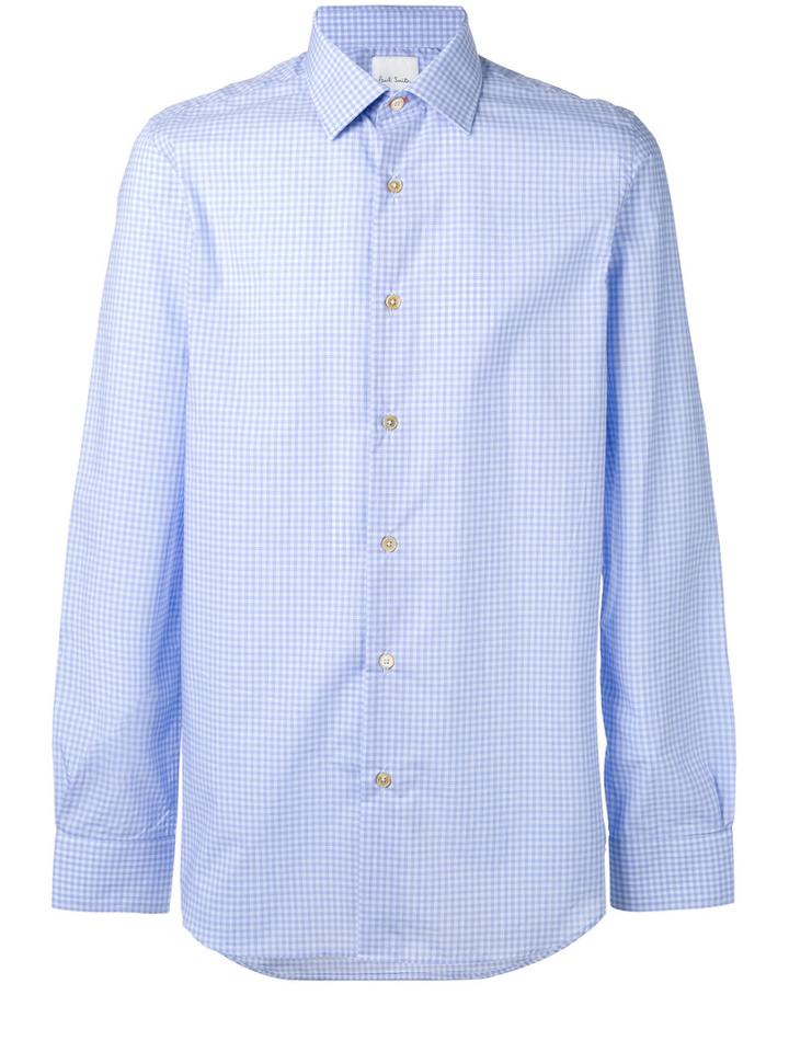 Paul Smith - Plaid Shirt - Men - Cotton - 16, Blue, Cotton