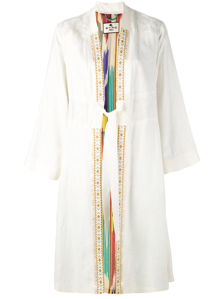 Etro - Tie Coat - Women - Silk - 40, Women's, Nude/neutrals, Silk