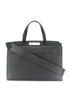 Mcm Repeat Logo Tote Bag - Black