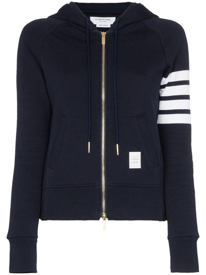 Thom Browne Zipped Stripe Hoodie - Blue