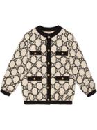Gucci Bomber In Oversize Tweed Gg - White