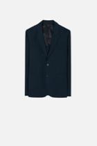 Ami Alexandre Mattiussi Half Lined 2 Button Jacket, Men's, Size: 50, Blue, Cotton/linen/flax