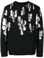 Neil Barrett Sliced Floral Print Sweatshirt - Black