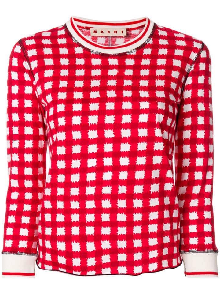 Marni Casual Check Top - Red