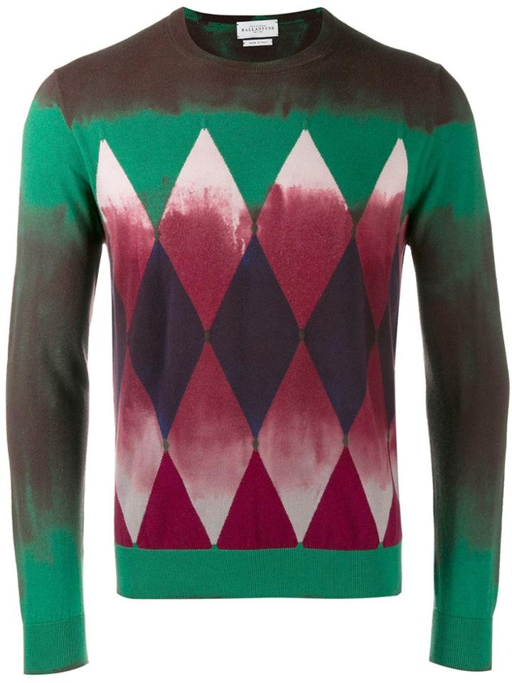 Ballantyne Geometric Pattern Jumper - Brown