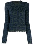 Unravel Project Leopard Print Sweater - Blue