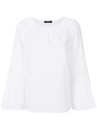 Steffen Schraut Flared Perforated Top - White