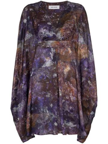 Marta Larsson Chrysacoll Nebula Printed Silk Kimono Dress - Green
