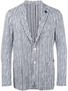 Lardini Striped Blazer, Men's, Size: 54, Blue, Cotton