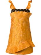Msgm Lace Detail Structured Dress, Women's, Size: 44, Yellow/orange, Polyamide/polyester/polyacrylic